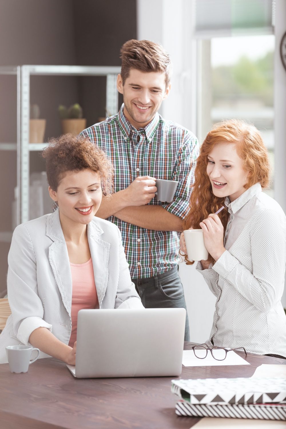 A small business team collaborating